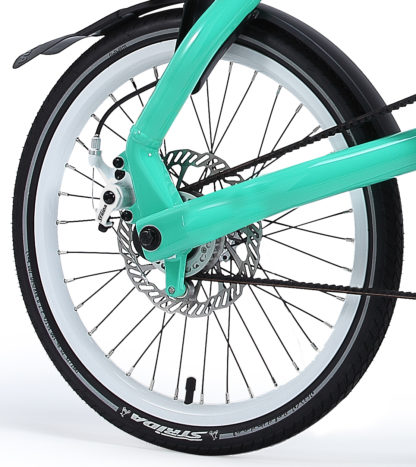 18-inch White Aluminium STRIDA Wheel Rim set with brake discs / freewheel assembled (without tires) - 448-18-white-set brakediscs freewheel - Wheel - Wheels
