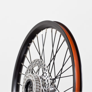 Set 16 inch STRIDA zwart aluminium velgen met remschijven en achtertandwiel (zonder banden) - 448-16-black-set brakediscs freewheel - wiel - wielen