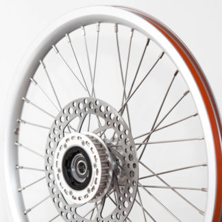 16-inch Silver Aluminium STRIDA Wheel Rim set with brake discs / freewheel assembled (without tires) - 448-16-silver-set brakediscs freewheel - Wheel - Wheels