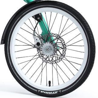 18 inch White Aluminium STRIDA Wheel Rim set with brake discs freewheel assembled without tires
